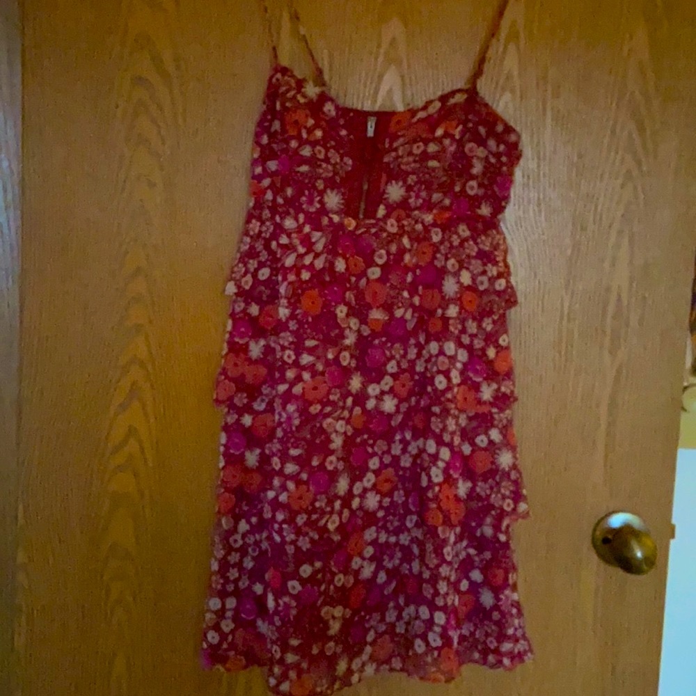 AE Ruffled Floral Dress w/ Front Zipper